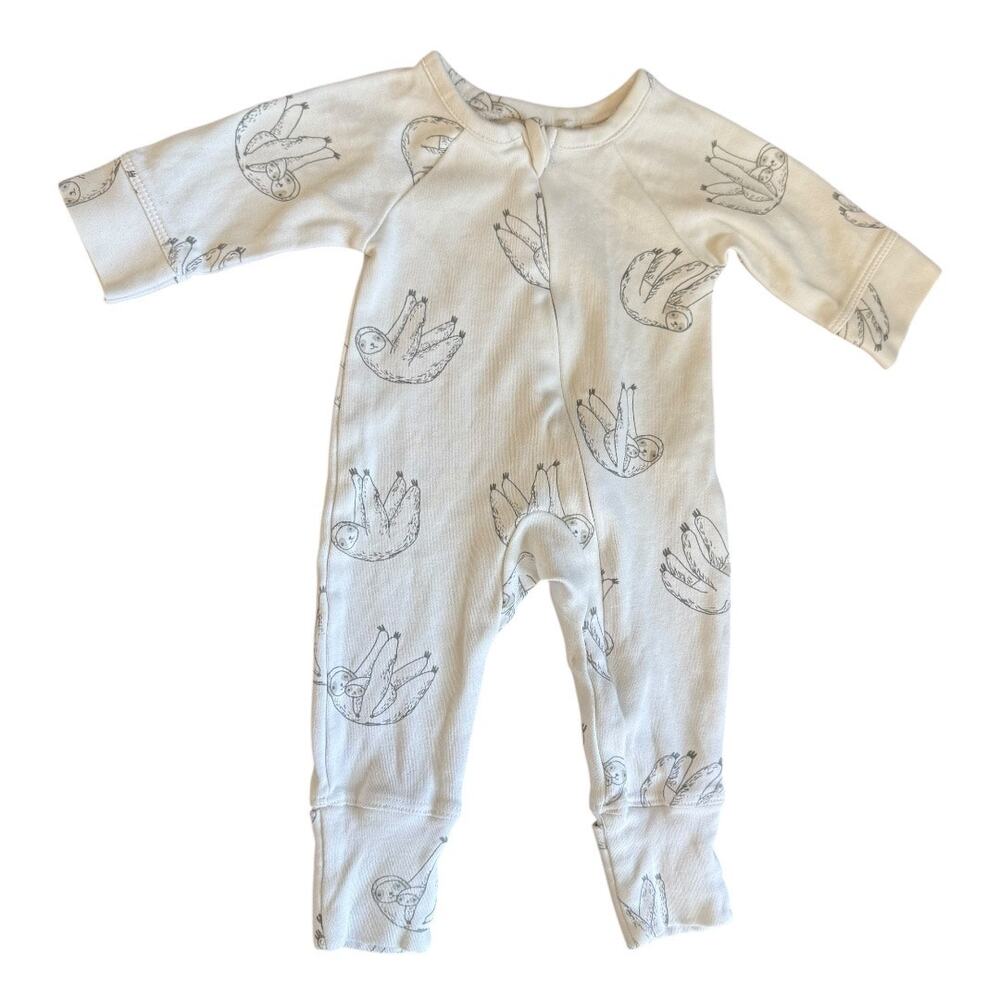 Oliver & Rain Organic Cotton Sloth Print Footless Sleeper Newborn NB